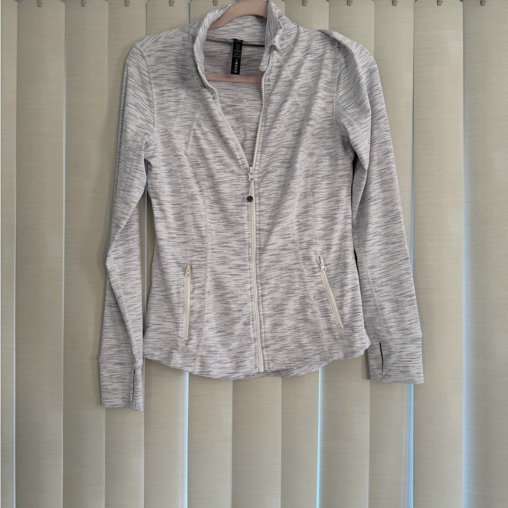 90 Degree By Reflex Gray Zip-Up Hoodie